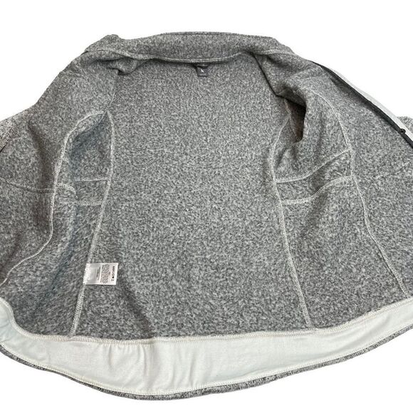 Eddie  Bauer heathered gray full zip 4 pocket fleece jacket size M - Picture 11 of 16
